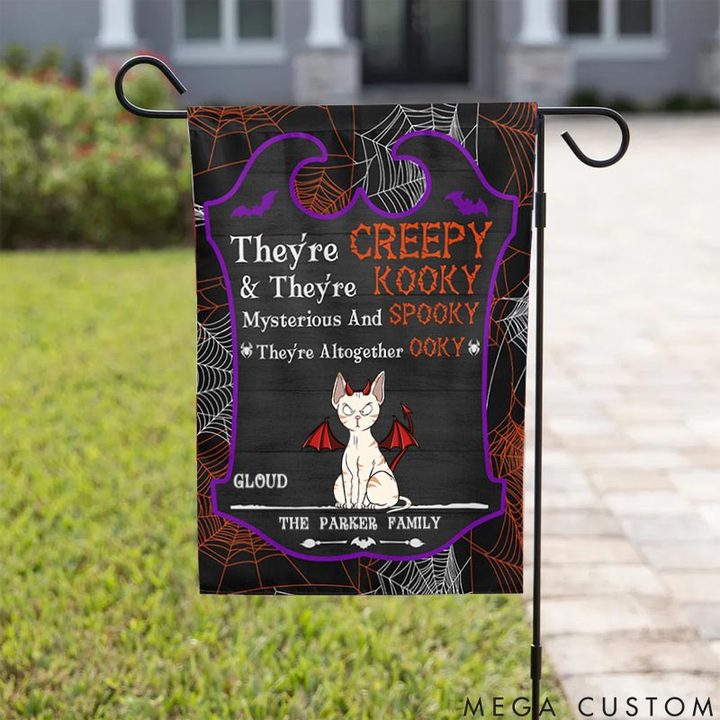 Personalized Cat Lover They're Creepy Garden Flag