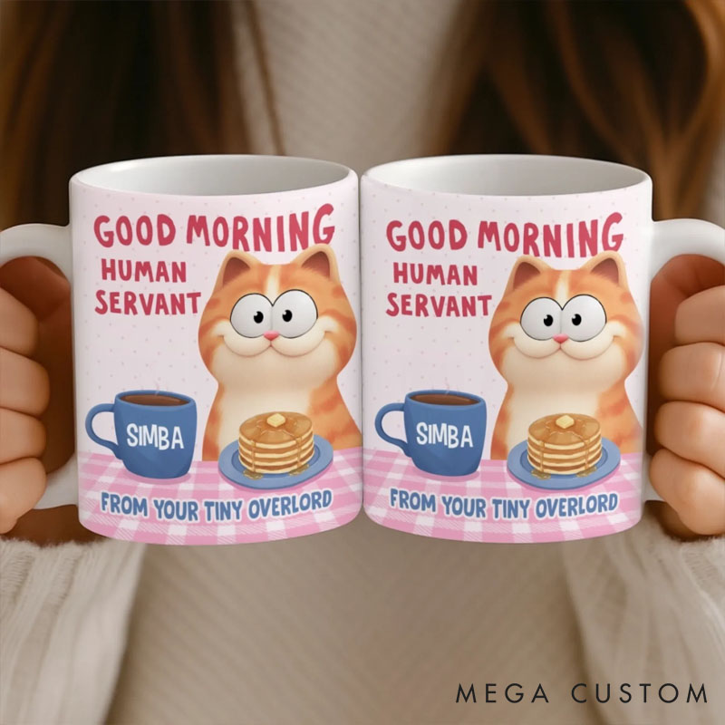 Personalized Cat Lover Tiny Boss Energy Mugs