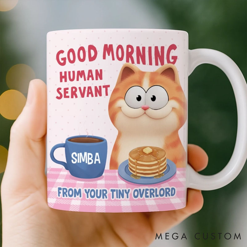 Personalized Cat Lover Tiny Boss Energy Mugs