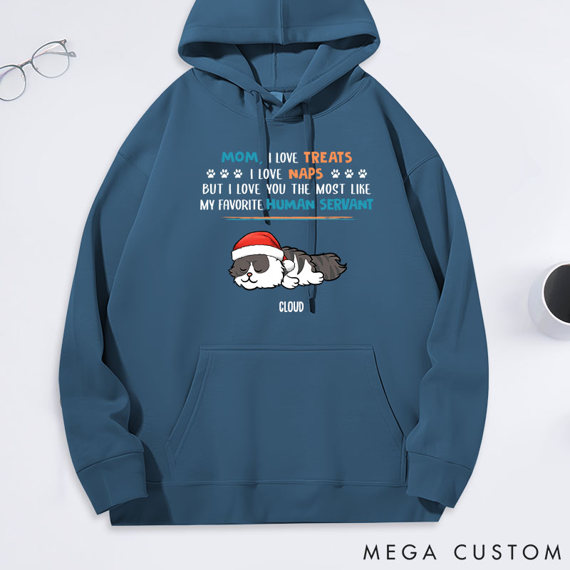 Personalized Cat Lover Treats Naps Servant Cat Mom Classic Hoodies