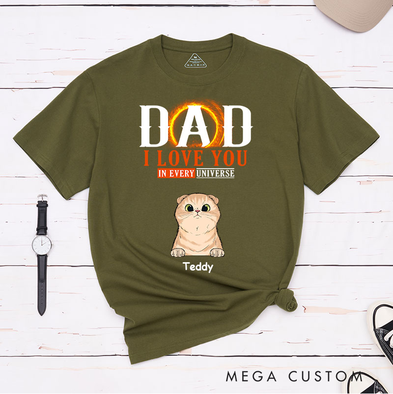 Personalized Cat Lover We Love You In Every Universe T-Shirt
