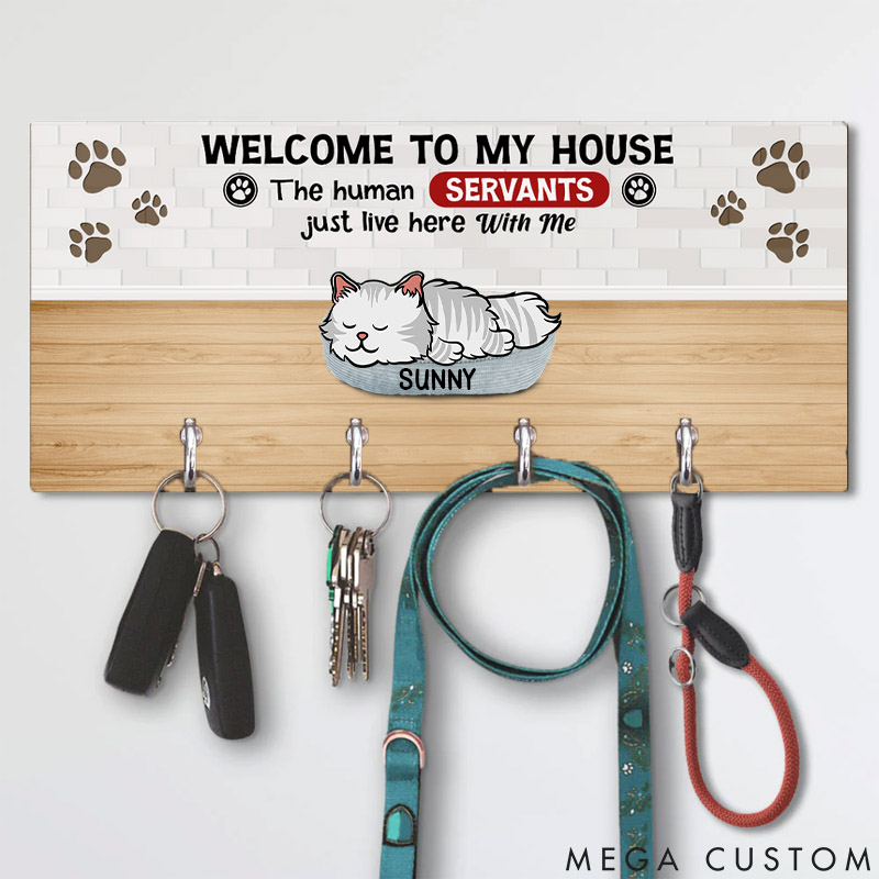 Personalized Cat Lover Welcome to House Key Holders