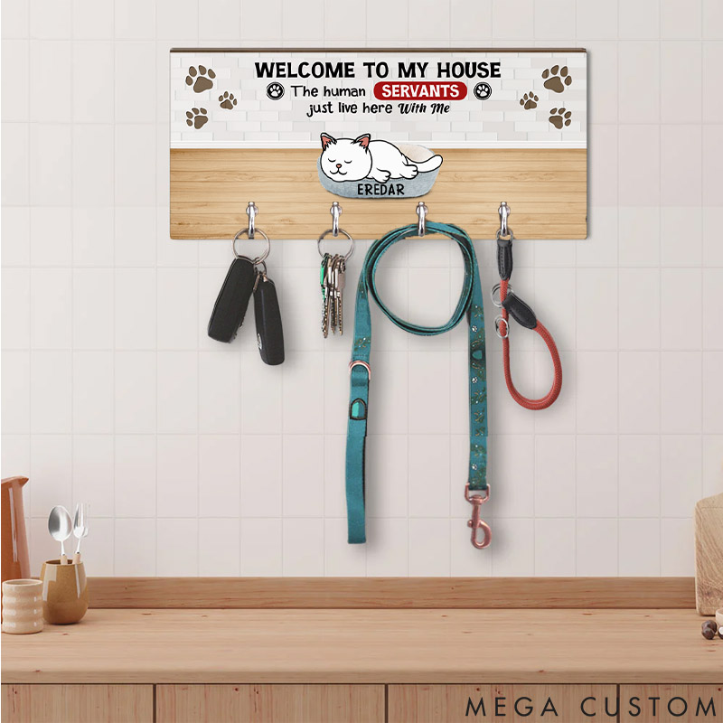 Personalized Cat Lover Welcome to House Key Holders