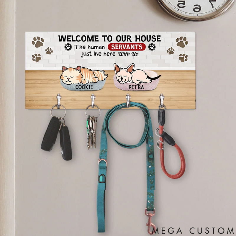 Personalized Cat Lover Welcome to House Key Holders