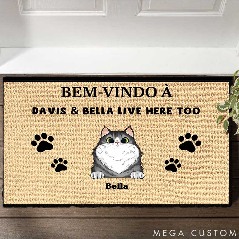 Personalized Cat Lover Welcome to My Home Doormat