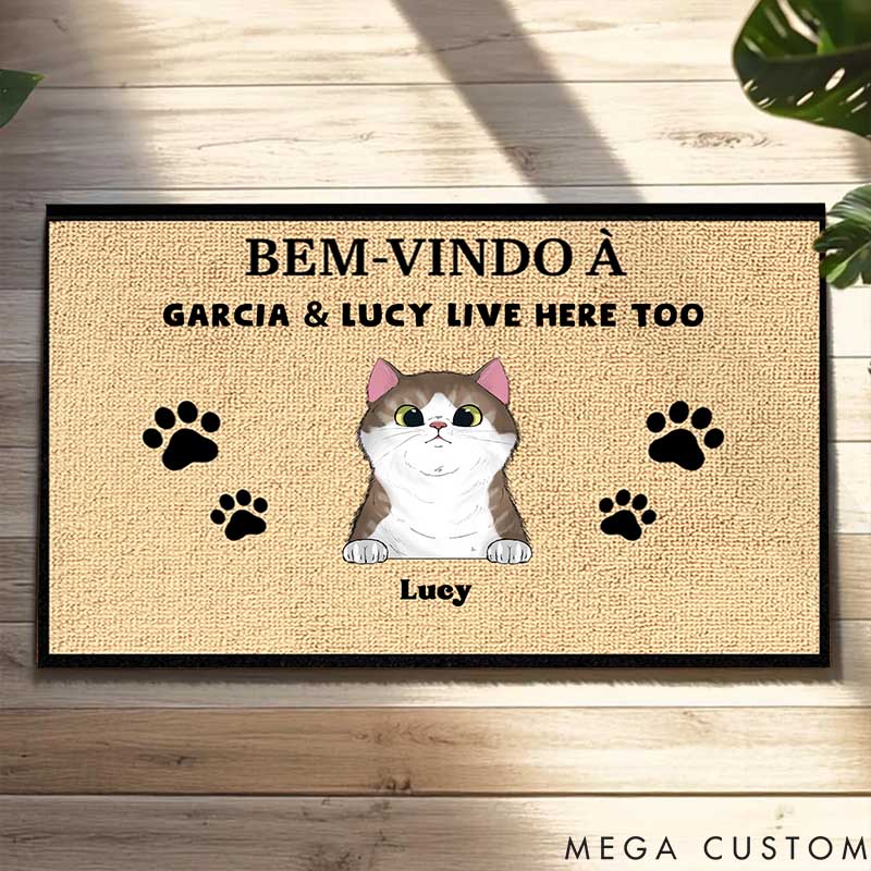 Personalized Cat Lover Welcome to My Home Doormat