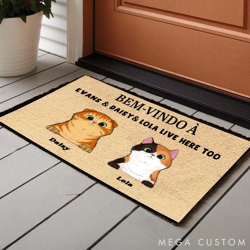 Personalized Cat Lover Welcome to My Home Doormat