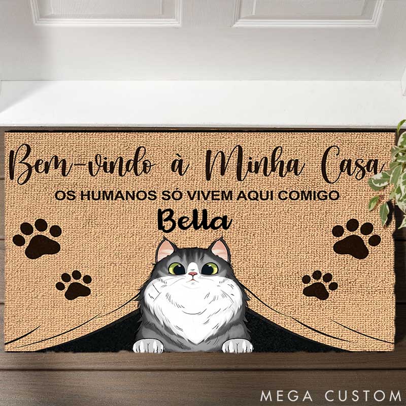 Personalized Cat Lover Welcome to My Place Doormat