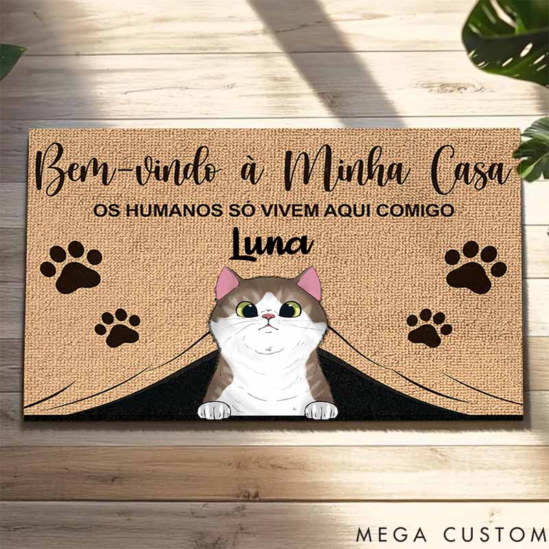 Personalized Cat Lover Welcome to My Place Doormat