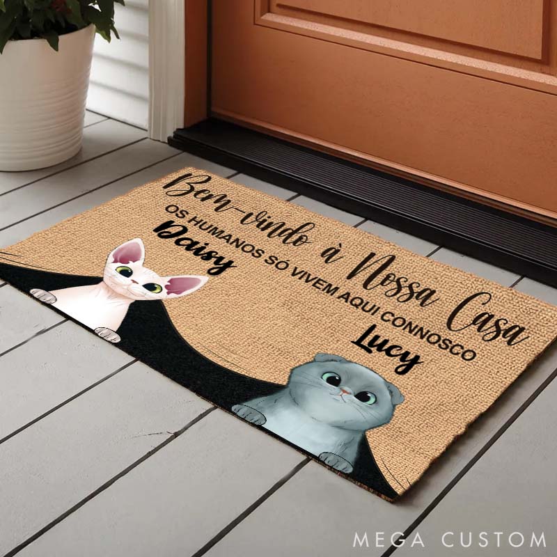 Personalized Cat Lover Welcome to My Place Doormat
