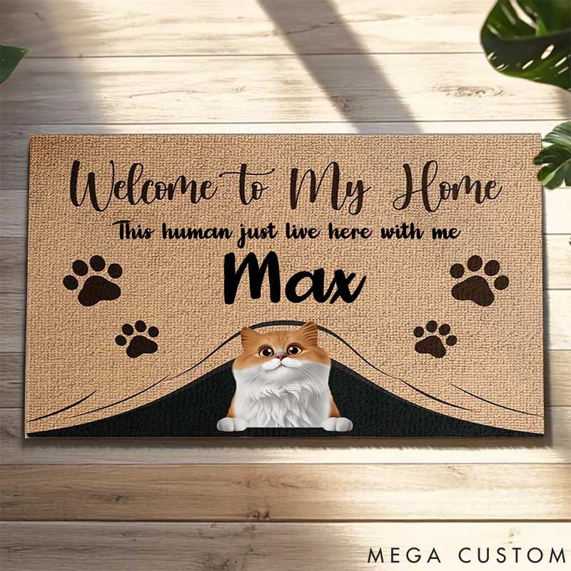 Personalized Cat Lover Welcome to the Pet Home Doormat