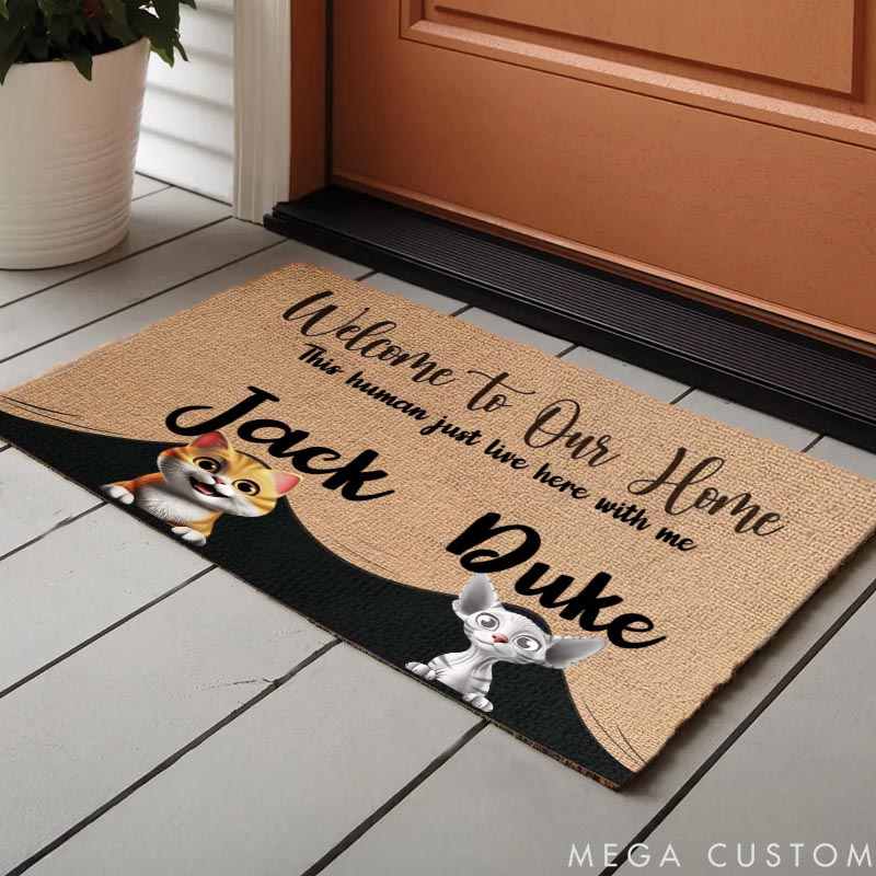Personalized Cat Lover Welcome to the Pet Home Doormat
