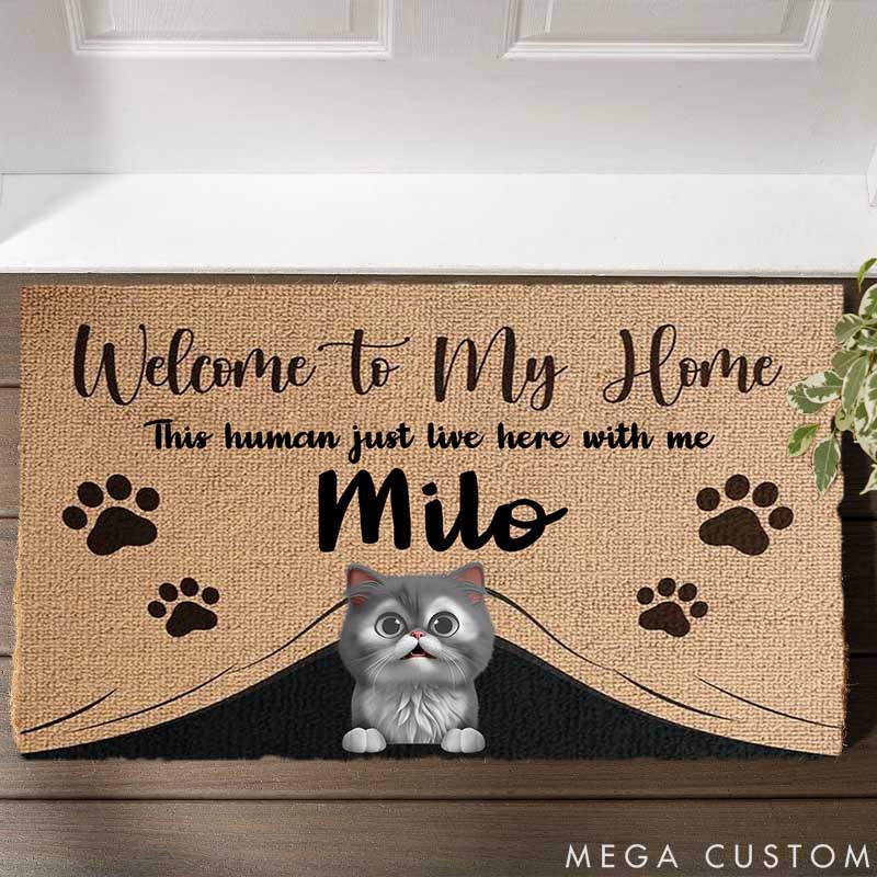 Personalized Cat Lover Welcome to the Pet Home Doormat