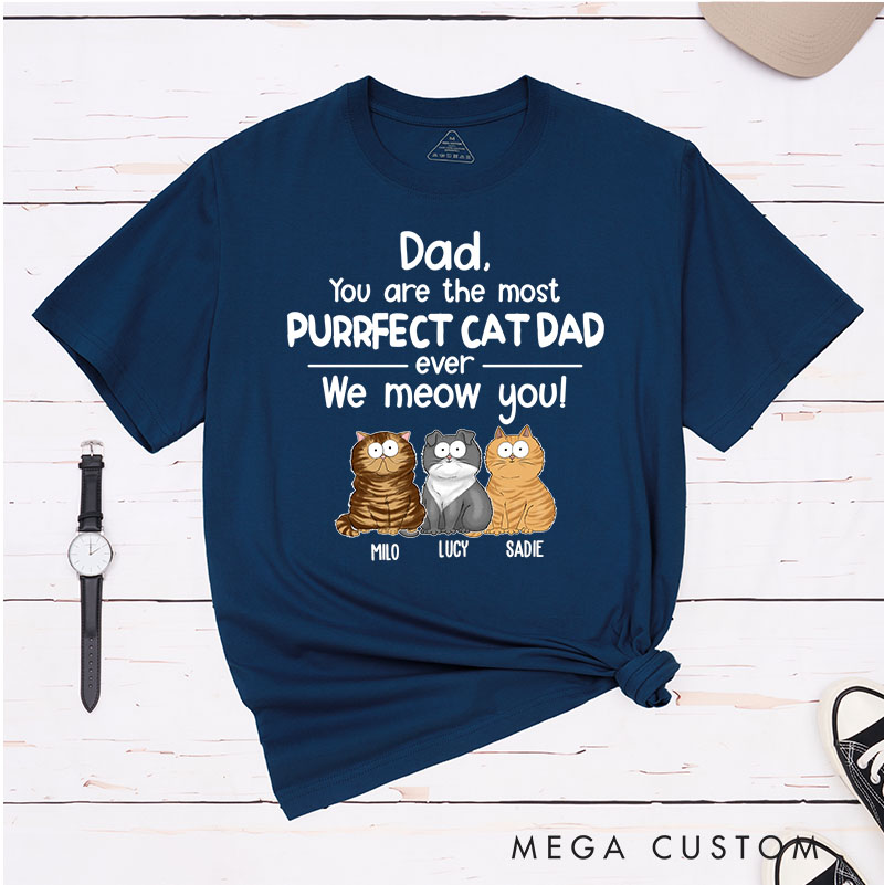 Personalized Cat Lover You Are The Most Purrfect Cat Dad T-Shirt