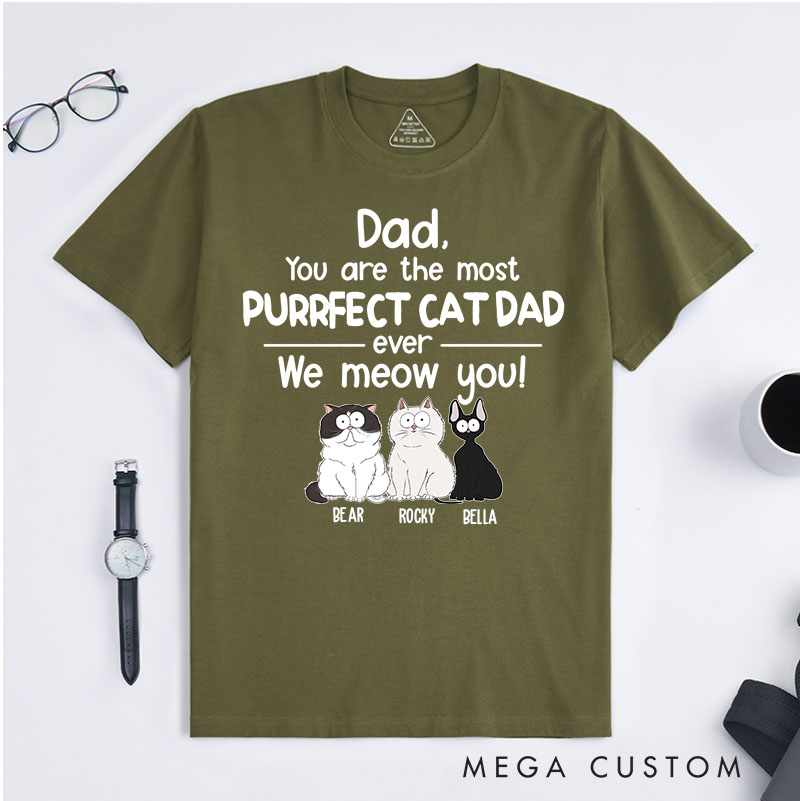 Personalized Cat Lover You Are The Most Purrfect Cat Dad T-Shirt