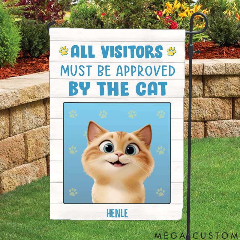 Personalized Cat Lover all Visitors must be Approved by the Cat Garden Flag