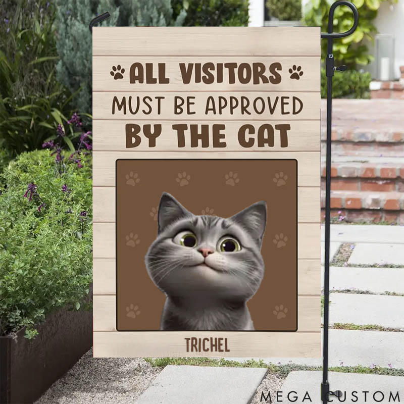 Personalized Cat Lover all Visitors must be Approved by the Cat Garden Flag