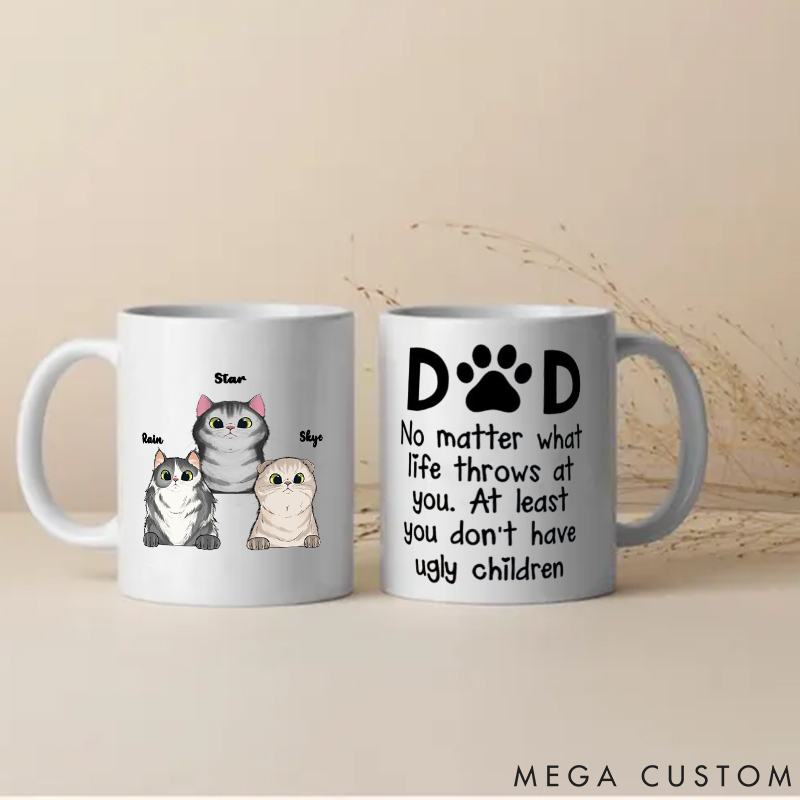 Personalized Cat Lover at Least You Don't Have Ugly Children Mugs