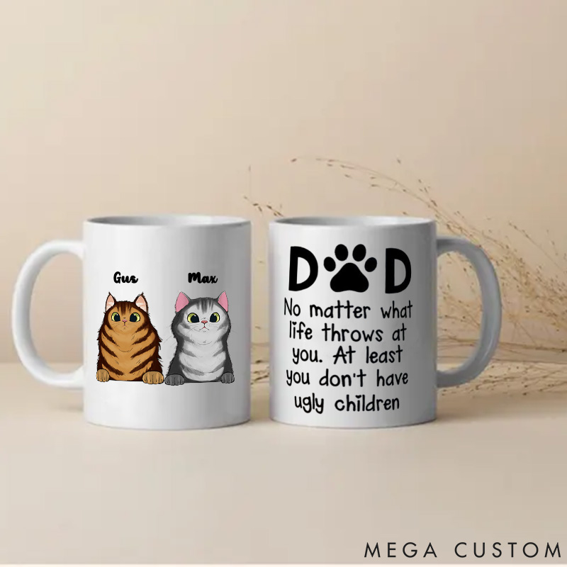 Personalized Cat Lover at Least You Don't Have Ugly Children Mugs
