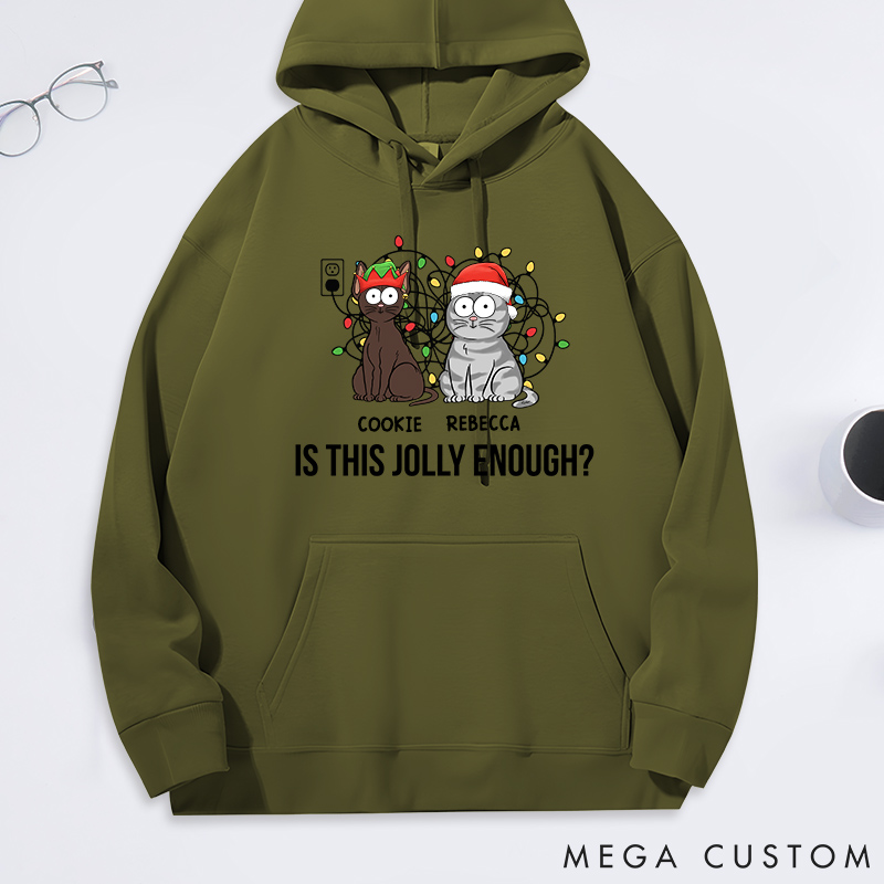 Personalized Cat Lover everything is Fine Christmas Classic Hoodies