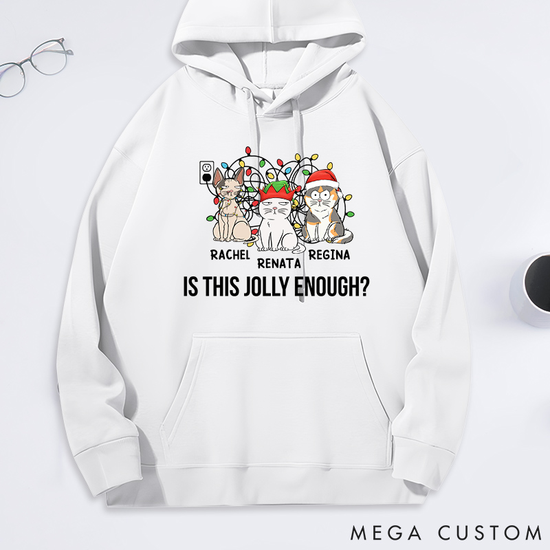 Personalized Cat Lover everything is Fine Christmas Classic Hoodies