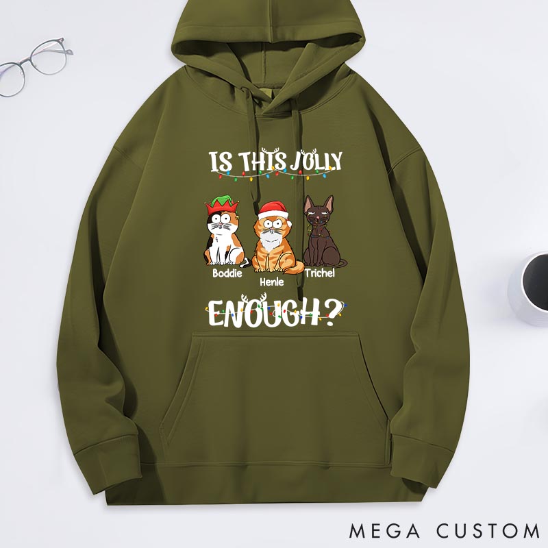 Personalized Cat Lover is this Jolly Enough Classic Hoodies