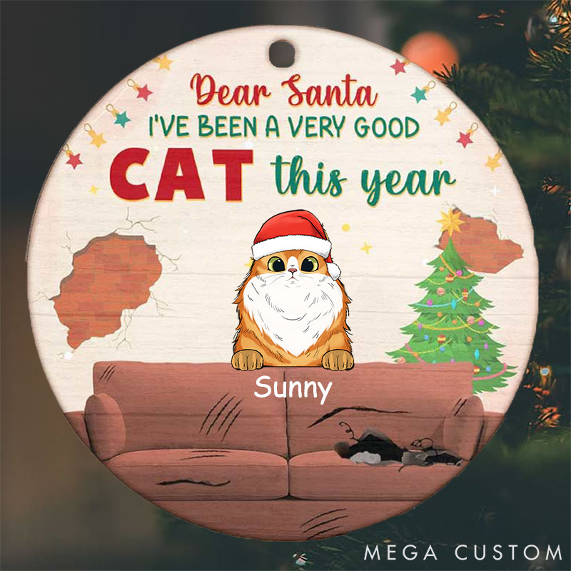Personalized Cat Lover on the Naughty List We Regret Nothing Christmas Ornament