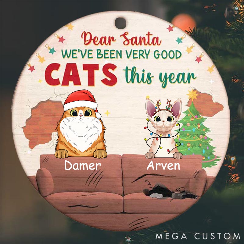 Personalized Cat Lover on the Naughty List We Regret Nothing Christmas Ornament