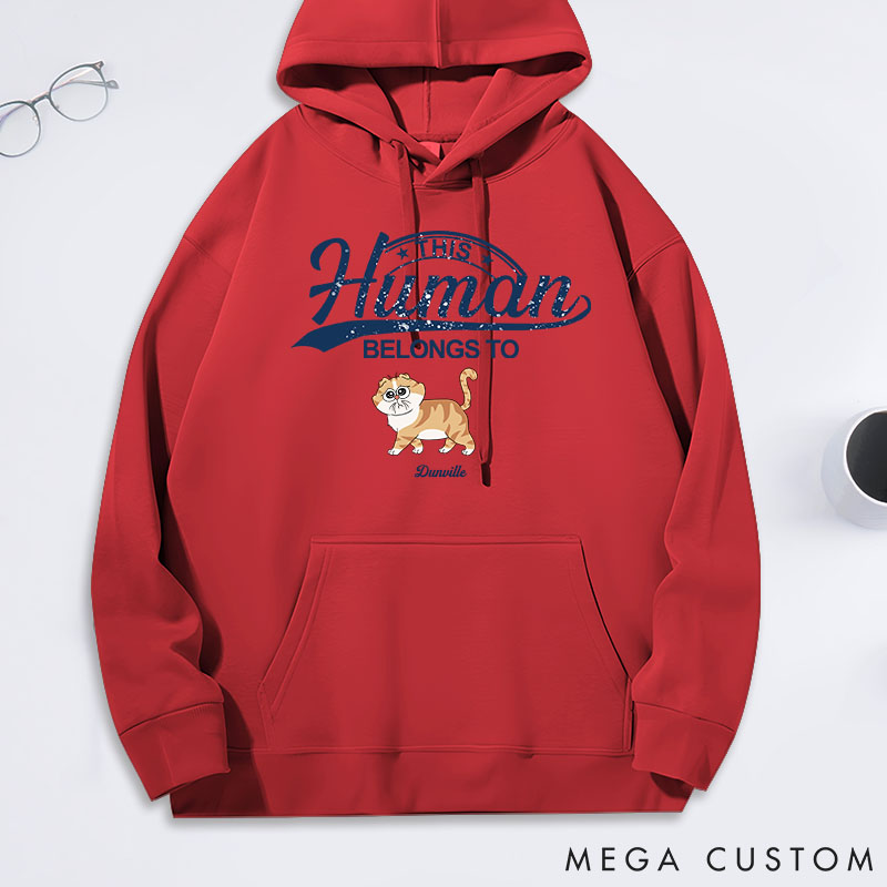 Personalized Cat Lover this Human Belongs to Cat Classic Hoodies