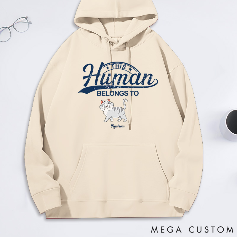 Personalized Cat Lover this Human Belongs to Cat Classic Hoodies