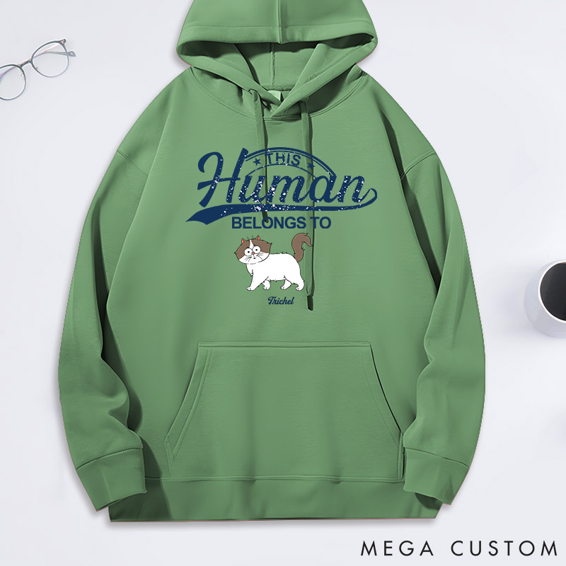 Personalized Cat Lover this Human Belongs to Cat Classic Hoodies