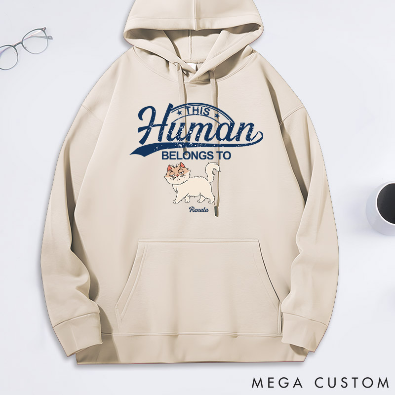 Personalized Cat Lover this Human Belongs to Cat Classic Hoodies