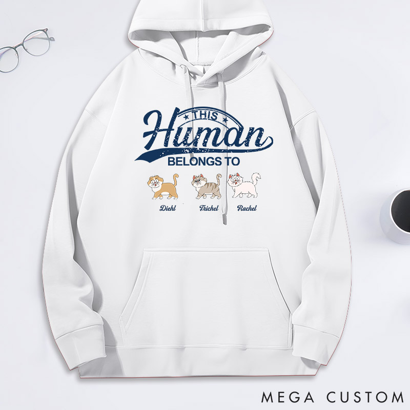 Personalized Cat Lover this Human Belongs to Cat Classic Hoodies