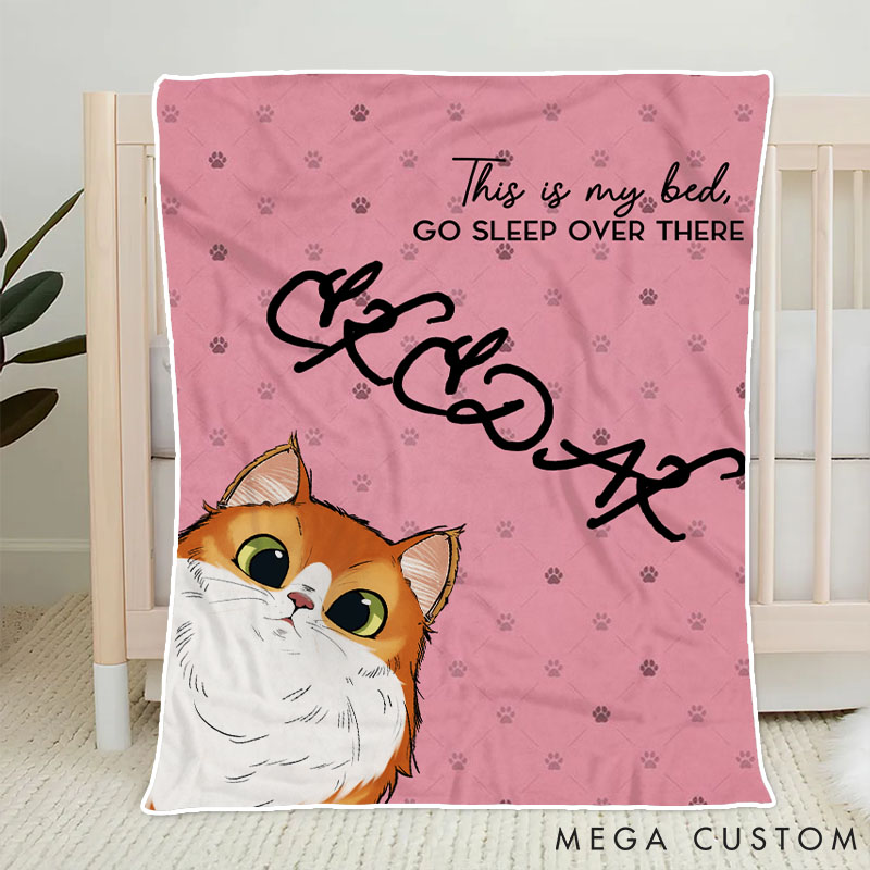 Personalized Cat Lover this is Our Bed Throw Blanket
