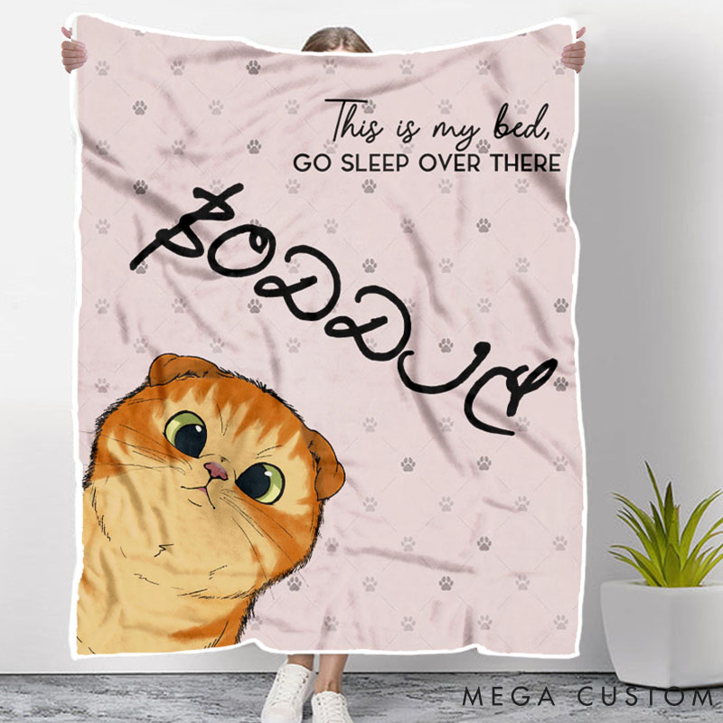 Personalized Cat Lover this is Our Bed Throw Blanket