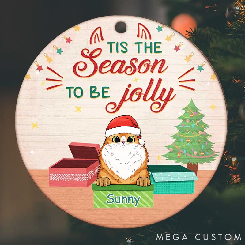 Personalized Cat Lover this the Season to be Jolly Christmas Ornament