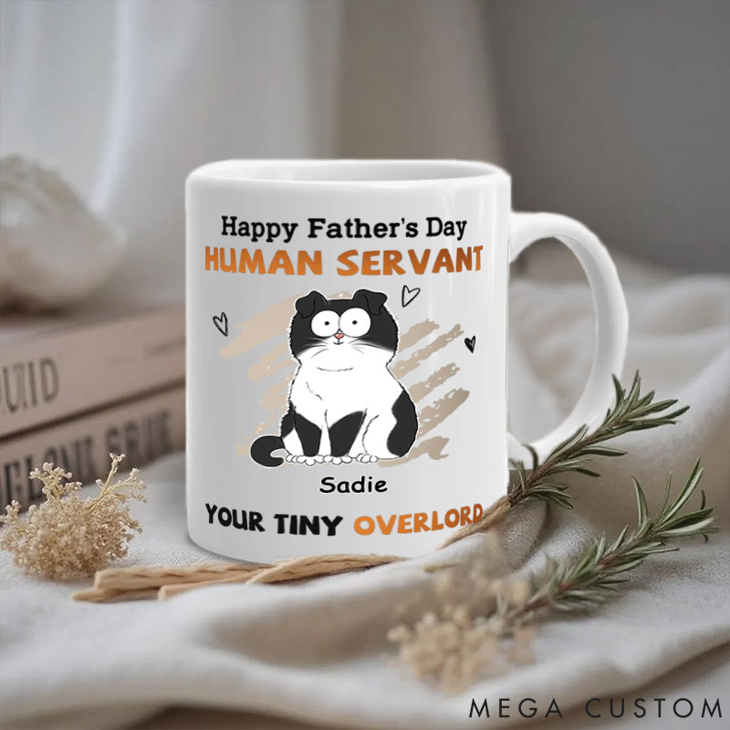 Personalized Cat Lover to My Human Servant Father's Day Mugs