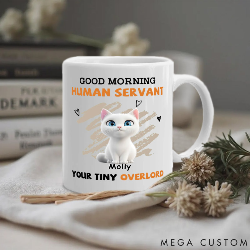Personalized Cat Lover to My Human Servant Mugs