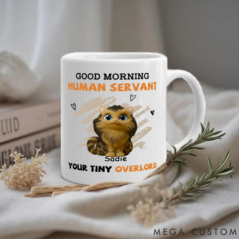 Personalized Cat Lover to My Human Servant Mugs