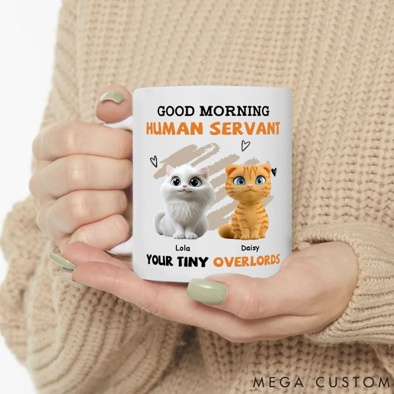 Personalized Cat Lover to My Human Servant Mugs