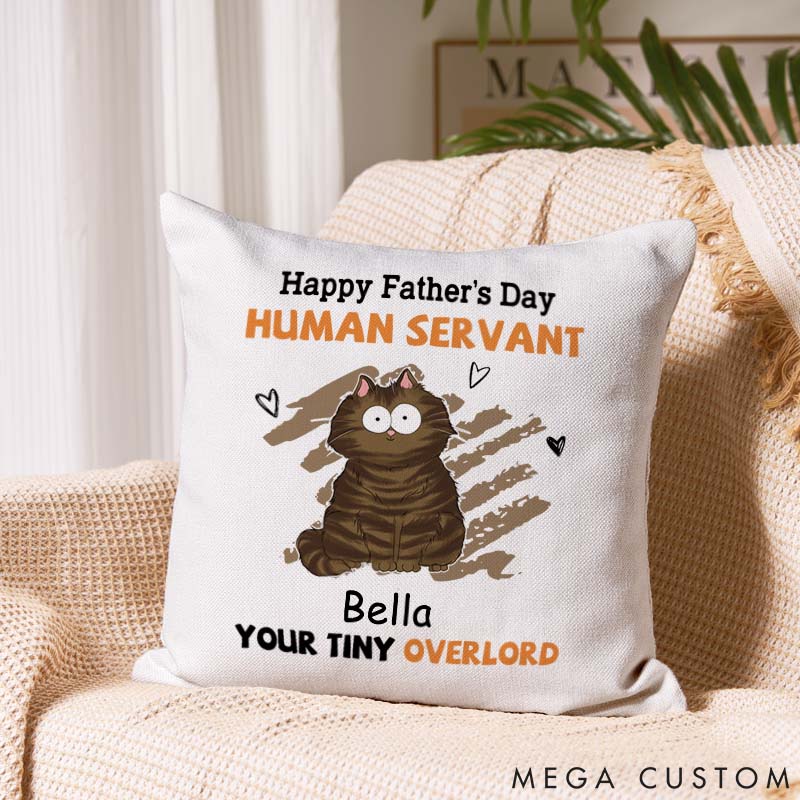 Personalized Cat Lover to My Human Servant Throw Pillows