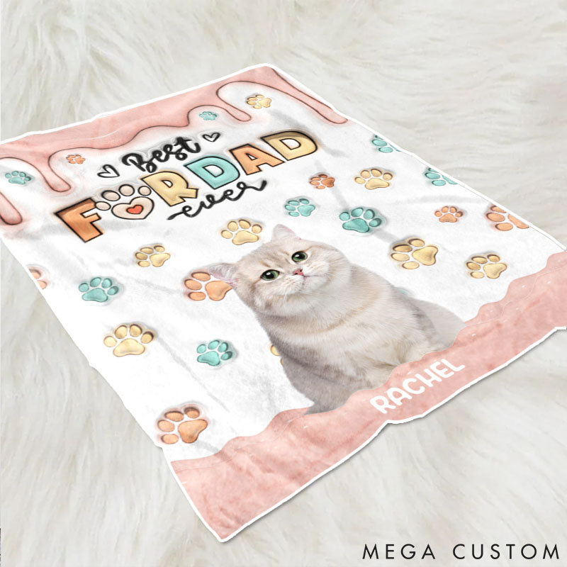 Personalized Cat Lover when I Needed a Hand I Found a Paw Cat Dad Throw Blanket