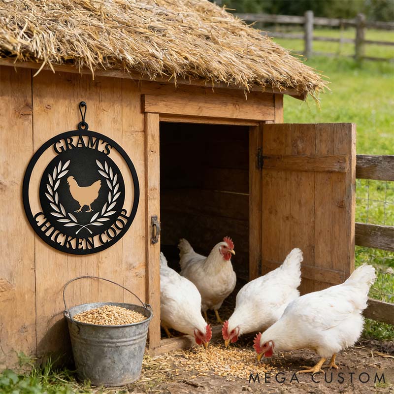 Personalized Chicken Lover Chicken Coop Name Sign Metal Sign