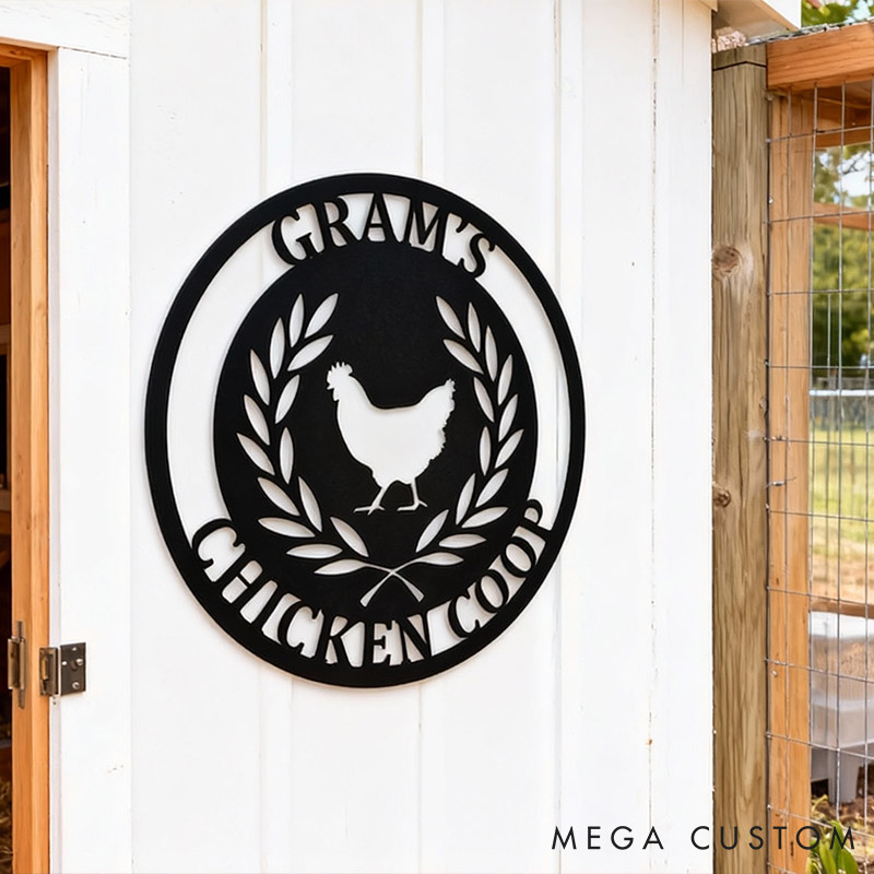 Personalized Chicken Lover Chicken Coop Name Sign Metal Sign