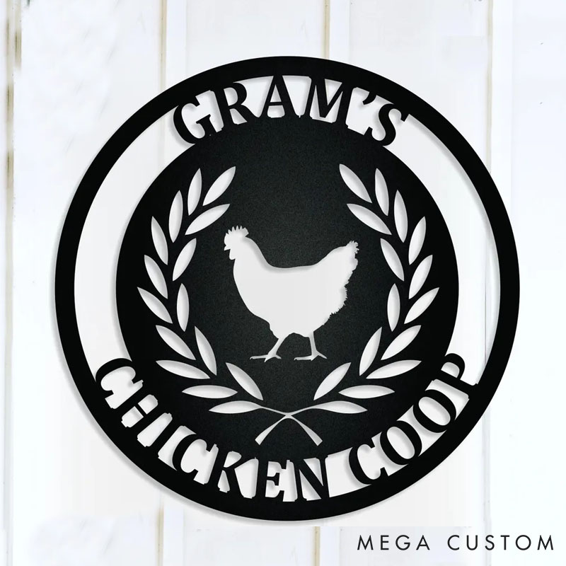 Personalized Chicken Lover Chicken Coop Name Sign Metal Sign