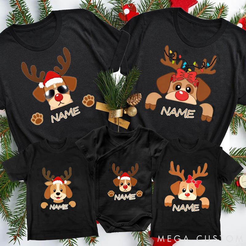 Personalized Christmas Family Shirt Dog Lover Family Christmas Shirt Custom Family Name Tee Funny Christmas Tee Gift For Christmas Xmas Gift