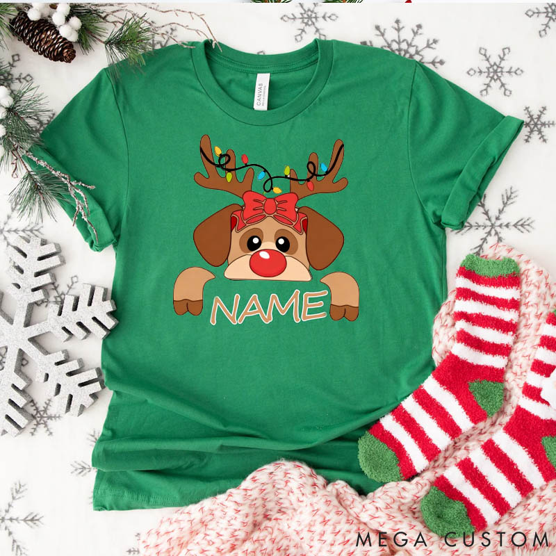 Personalized Christmas Family Shirt Dog Lover Family Christmas Shirt Custom Family Name Tee Funny Christmas Tee Gift For Christmas Xmas Gift