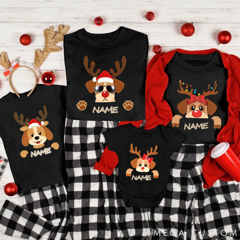 Personalized Christmas Family Shirt Dog Lover Family Christmas Shirt Custom Family Name Tee Funny Christmas Tee Gift For Christmas Xmas Gift