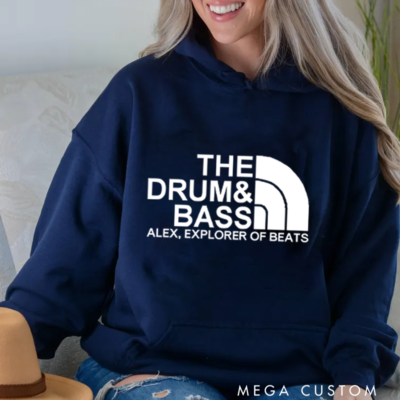 Personalized Classic Hoodies Drum and Bass Music Lover Hoodie