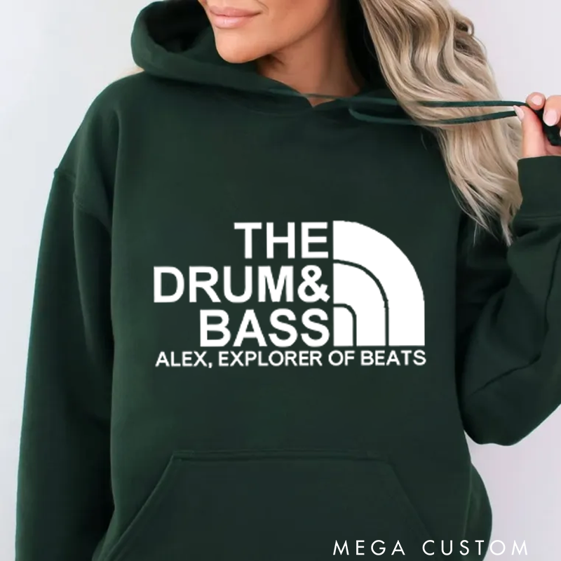 Personalized Classic Hoodies Drum and Bass Music Lover Hoodie